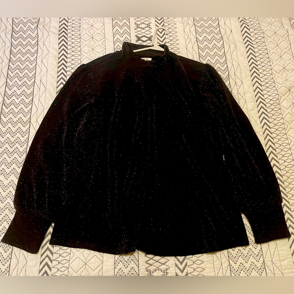 Maurice’s date night black with silver sparkle blouse, 3X Brand NEW!